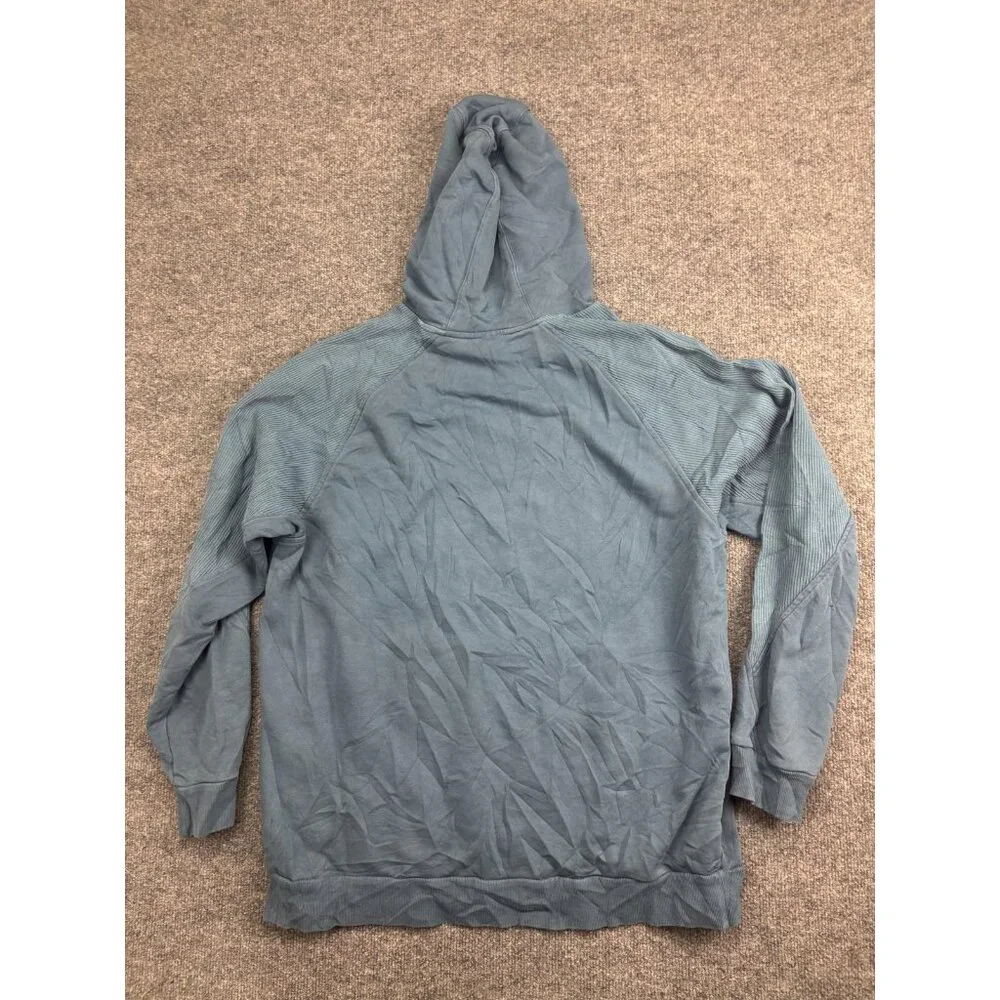 Adidas Hoodie Mens Large Blue Pullover Sweatshirt‎ Textured Sleeve Logo Athletic